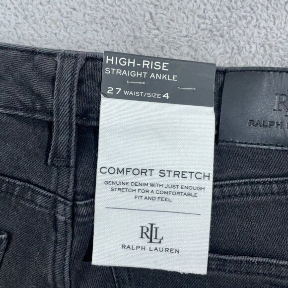 NEW Lauren Ralph Lauren Women's 4 High-Rise Straight Ankle Jeans Empire Wash - Picture 5 of 10